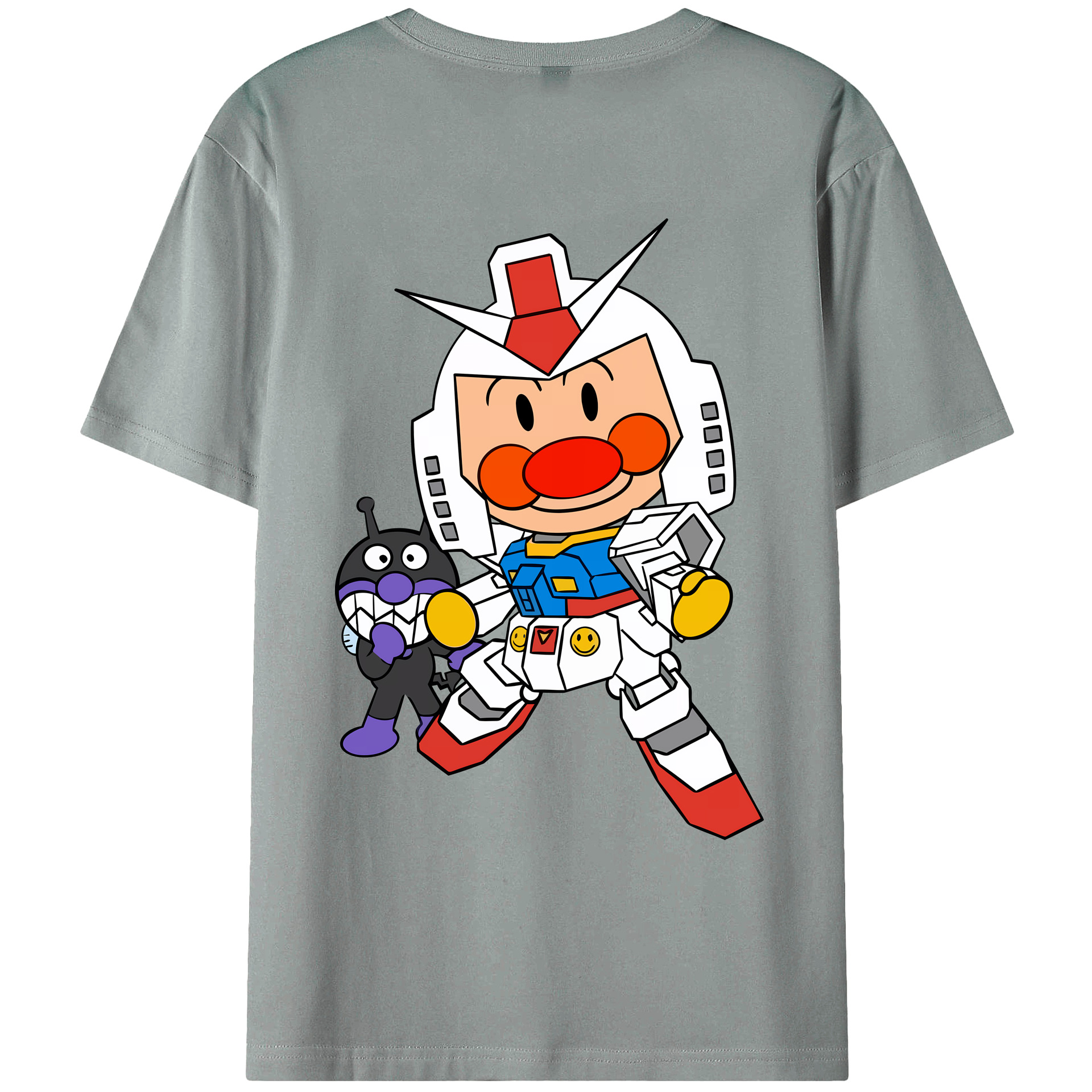 （画像用） アンパンマン Anpanman 綿100％ メンズ半袖Tシャツ（バックプリント） 通気性